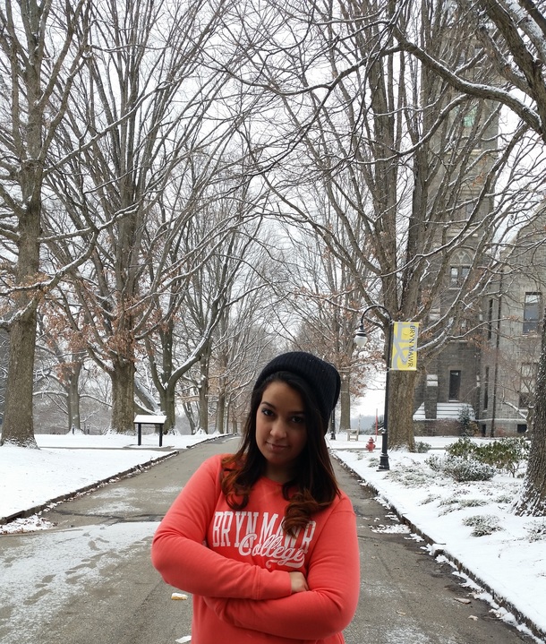 Picture of Nathália on a snowy day